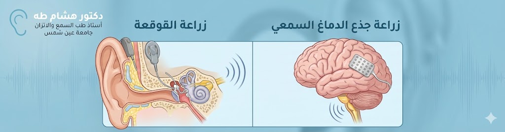 ما الفرق بين زراعة القوقعة وزراعة جذع الدماغ السمعي؟